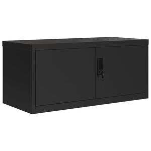 vidaXL Dokumentsk&aring;p svart 90x40x40 cm st&aring;l