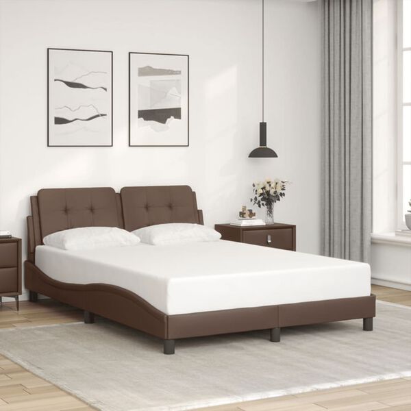 vidaXL Bed Frame without Mattress "Zadar" Brown 120x200 cm Faux Leather