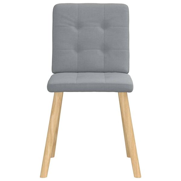 vidaXL Matstolar 4 st ljusgrå tyg