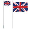 vidaXL Storbritanniens flagga och flaggst&aring;ng 6,08 m aluminium