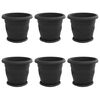 vidaXL V&auml;xtkrukor 6 pcs Svart &Oslash; 30 x 25 cm Plast