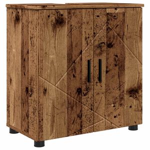 vidaXL Badrumssk&aring;p Gammalt tr&auml; 61 x 35 x 64 cm Konstruerat tr&auml;, Metall