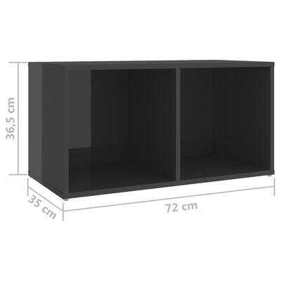 vidaXL TV-skåp 2 st grå högglans 72x35x36,5 cm konstruerat trä