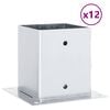 vidaXL Stolpbaser fyrkantiga 12 st silver 121x121 mm galvaniserat st&aring;l