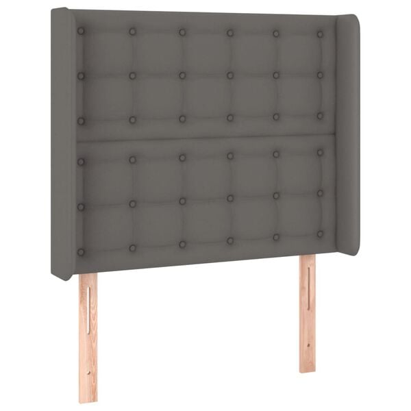 vidaXL S&auml;nggavel LED gr&aring; 103x16x118/128 cm konstl&auml;der