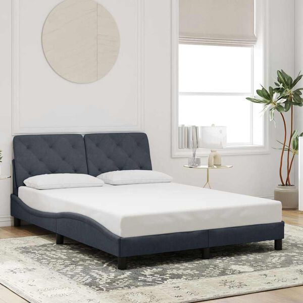 vidaXL Bed Frame without Mattress Dark Grey 140x190 cm Velvet