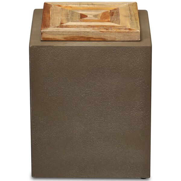 vidaXL Avlastningsbord &aring;tervunnet teaktr&auml; och betong 35x35x45 cm