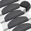 vidaXL Trappmattor 15 st 65x24x4 cm antracit halvrunda stora