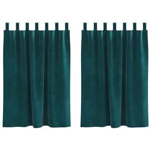 vidaXL M&ouml;rkl&auml;ggningsgardiner 2 pcs M&ouml;rkgr&ouml;n 140 x 140 cm Sammet
