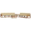 vidaXL Utomhussoffset med kudde 9 pcs Naturlig och Beige