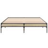 vidaXL Sängram sonoma-ek 160x200 cm konstruerat trä och metall
