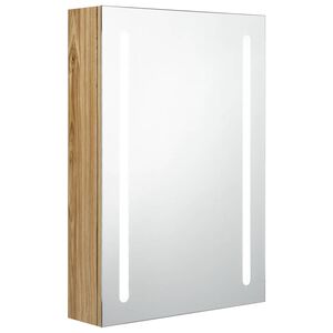 vidaXL Spegelsk&aring;p med LED ek 50x13x70 cm
