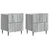 vidaXL Nattduksbord med l&aring;da 2 pcs Gr&aring; sonoma-ek 43 x 34,5 x 49,5 cm