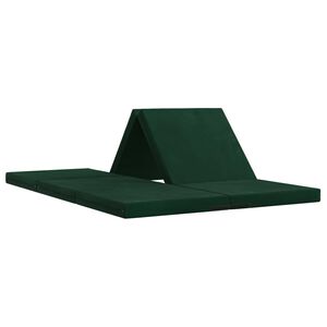 vidaXL F&auml;llbar Soffbed 140 x 67 x 15 cm M&ouml;rkgr&ouml;n