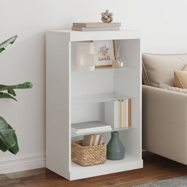 vidaXL Sk&auml;nk med LED-belysning vit 60,5x37x100 cm