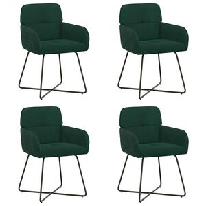vidaXL Matstolar 4 st Sammet M&ouml;rkgr&ouml;n 59 x 56,5 x 86 cm
