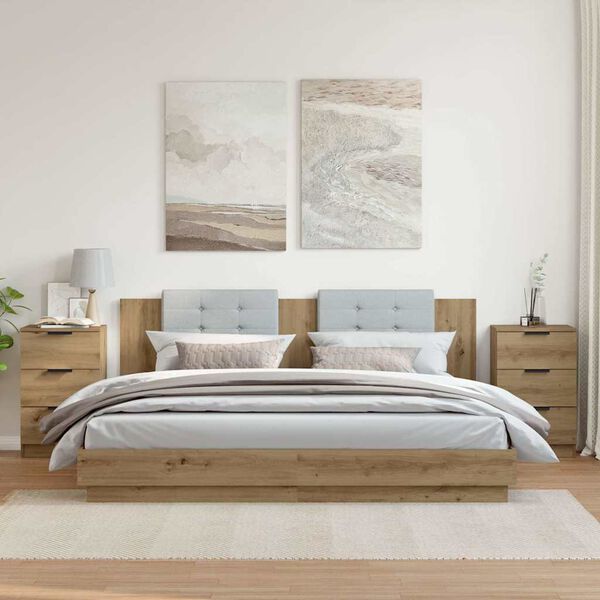 vidaXL S&auml;ngbord 2 st artisan ek 40x36x65 cm konstruerat tr&auml;