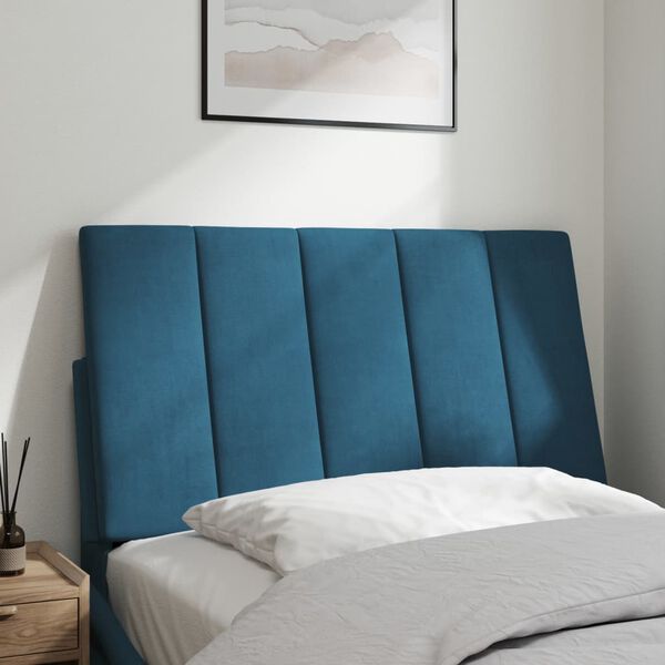 vidaXL Headboard Cushion "Hanko" Blue 90 cm Velvet