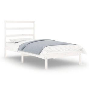 vidaXL S&auml;ngram vit massivt tr&auml; 90x190 cm