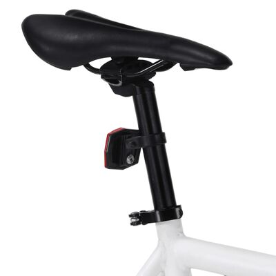 vidaXL Fixed gear cykel vit och svart 700c 59 cm