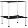 vidaXL Hylla 2 hyllplan svart 40x40x47 cm h&auml;rdat glas