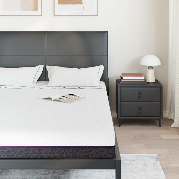 vidaXL Madrass Vitt och Gr&aring;tt 160 x 200 cm Jacquardtyg