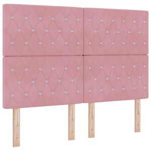 vidaXL Huvudgavel Rosa 144 cm Sammet