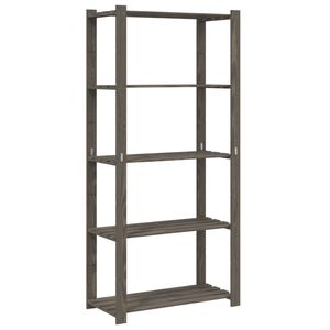 vidaXL F&ouml;rvaringshylla 5 hyllplan gr&aring; 80x38x170 cm massiv furu