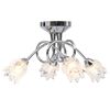 vidaXL Taklampa med glassk&auml;rmar f&ouml;r 4 G9-lampor blommor