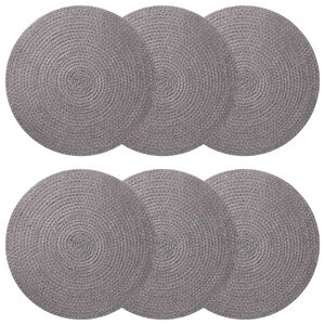 vidaXL Jute Placemats 6 st Gr&aring; 100% Tossa Jute