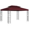 vidaXL Paviljong 3,97 x 2,96 x 2,68 m Vinr&ouml;d Polyester och St&aring;l