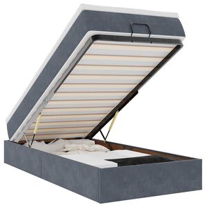 vidaXL Ottoman s&auml;ngram med madrass m&ouml;rkgr&aring; 80x200 cm sammet