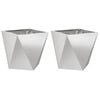 vidaXL Planteringsk&auml;rl 2 pcs Silver 40 x 40 x 40 cm Rostfritt st&aring;l