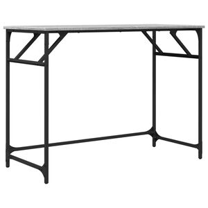 vidaXL Skrivbord gr&aring; sonoma 100x45x76 cm tr&auml; pulverlackerat st&aring;l
