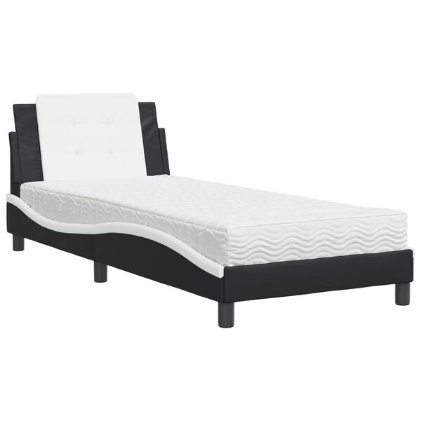 vidaXL Bed Frame without Mattress "Zadar" Black 107x203 cm Faux Leather