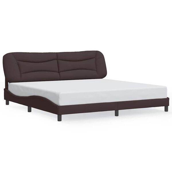 vidaXL Bed Frame without Mattress "Hvar" Dark Brown 200x200 cm Fabric