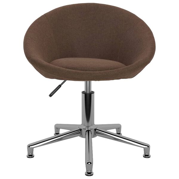 vidaXL Snurrbara matstolar 6 st brun tyg