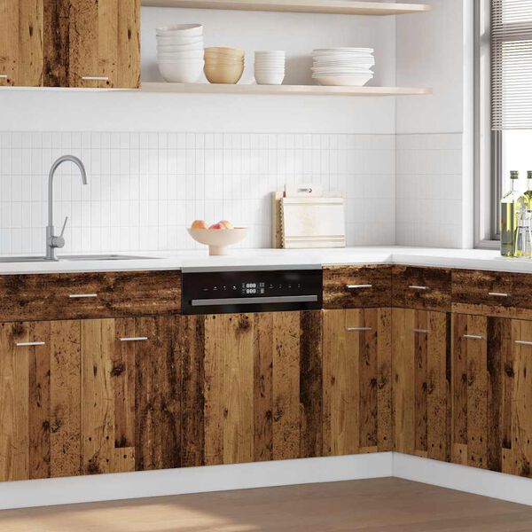 vidaXL Front för diskmaskin “Lyon” åldrat trä 45x3x67 cm