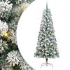 vidaXL Plast Hingad Julgran med 300 LED-lampor Gr&ouml;n och Vit 240 cm
