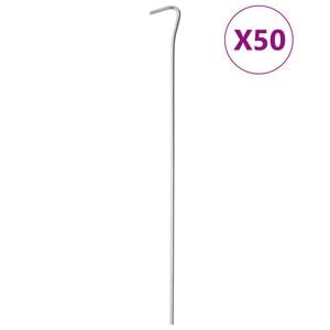 vidaXL T&auml;ltpinnar 50 st 30 cm &Oslash;4 mm galvaniserat st&aring;l