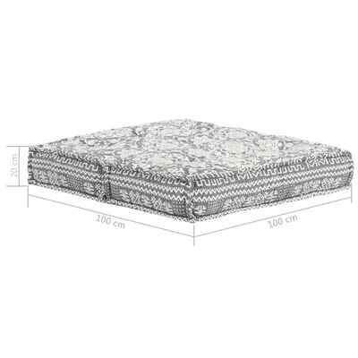 283795 vidaXL Pouffe 100x100x20 cm Light Grey Fabric