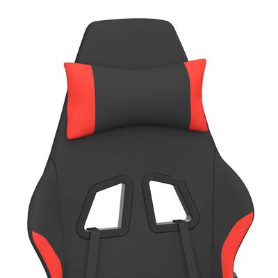 vidaXL Gamingstol med fotstöd svart och röd tyg