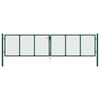 vidaXL Tr&auml;dg&aring;rdsgrind i st&aring;l 400x100 cm gr&ouml;n