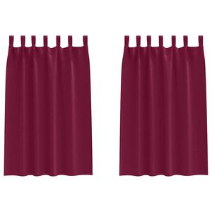 vidaXL M&ouml;rkl&auml;ggningsgardiner med Ringar 2 st Vinr&ouml;d 175 x 140 cm