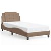 vidaXL Bed Frame with LED without Mattress "Zadar" Cappuccino 100x200 cm