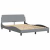 vidaXL Bed with Mattress "Hvar" Light Grey 140x190 cm Fabric
