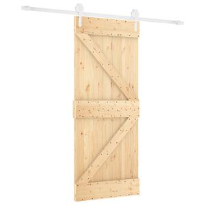 vidaXL Skjutd&ouml;rr Naturlig och vit 80 x 210 cm Massiv furu