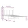 vidaXL Sängram med huvudgavel metall vit 100x190 cm