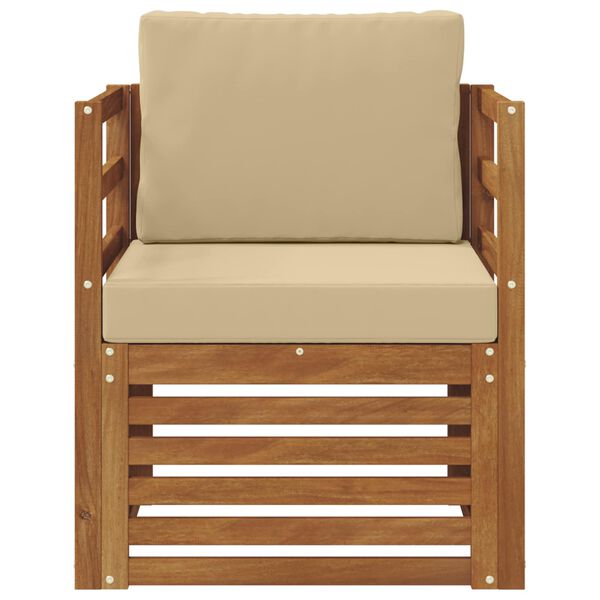 vidaXL Utomhussoffset med kudde Naturf&auml;rg 67 x 63 x 73 cm