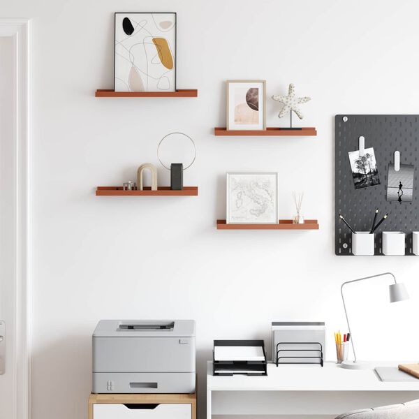 vidaXL V&auml;gg hylla med hylla 4 pcs R&ouml;d 40 x 9 x 3 cm Konstruerat tr&auml;